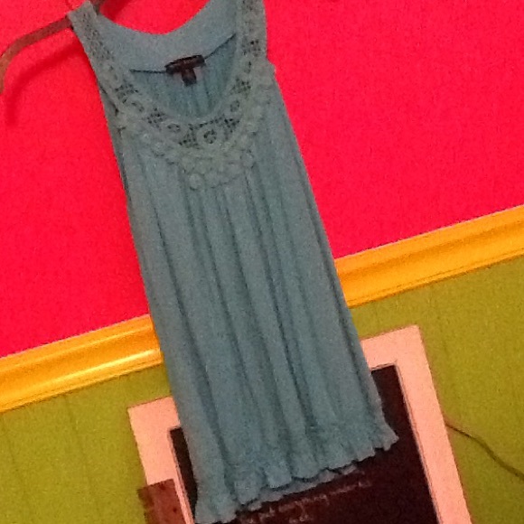 Turquoise Embroidered Top