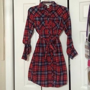 Red and Blue Plaid Dress