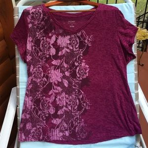 Magenta burnout t-shirt