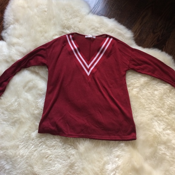 Red v neck sweater