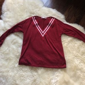 Red v neck sweater