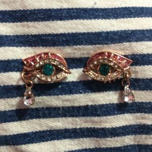 Betsy Johnson crying eye studs.