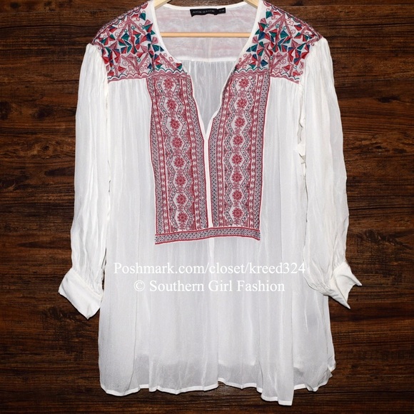 Antik Batik Tops - ANTIK BATIK Paris Tunic Careyes Embroidered Blouse