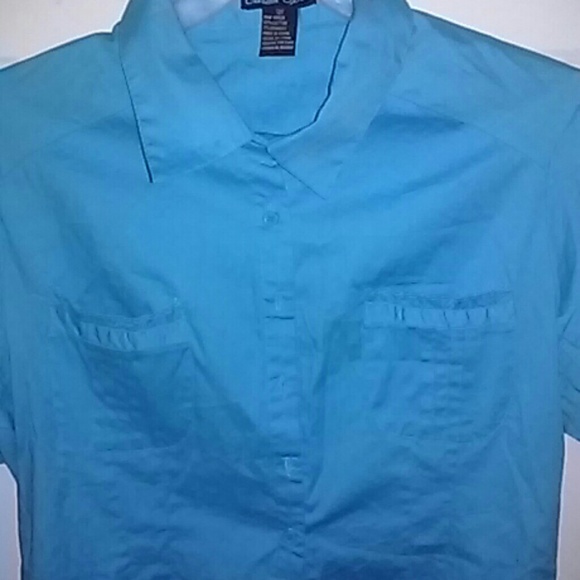 Blue Button Down Blouse/Shirt - Picture 2 of 2