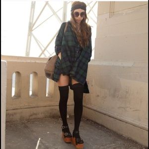 flannel shirt dress outfit