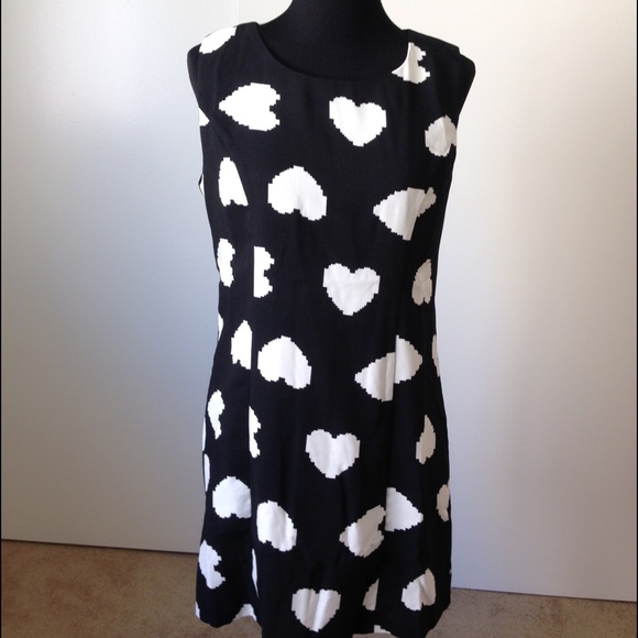Black dress with white hearts