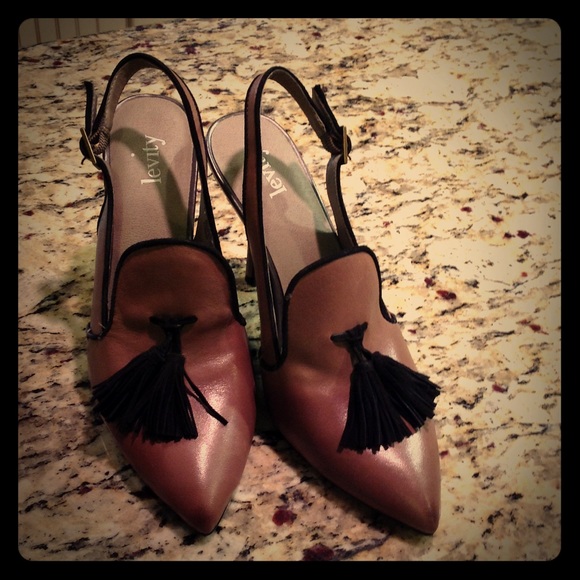 Levity Shoes - Chic Levity leather Jermain taupe/black slingback