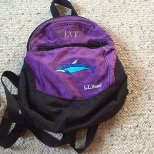 Mini monogrammed L.L. Bean backpack
