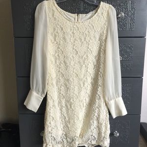 Blu Pepper cream lace dress Sz s