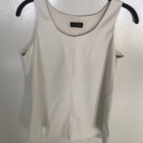 TOPSHOP White leather Top