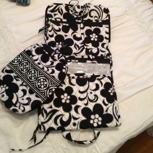Vera Bradley hanging organizer & large makeup bag