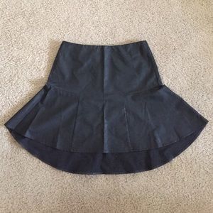 Black faux leather skirt