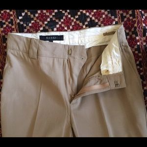 Gucci dark khaki sand color trousers