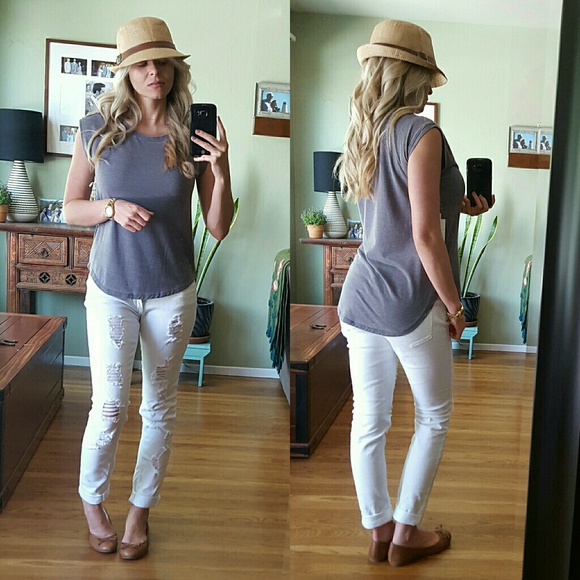 RESERVED Saleπ Blue-Gray Vintage Muscle Tank - Picture 2 of 3