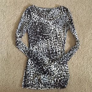 Express leopard print burnout top
