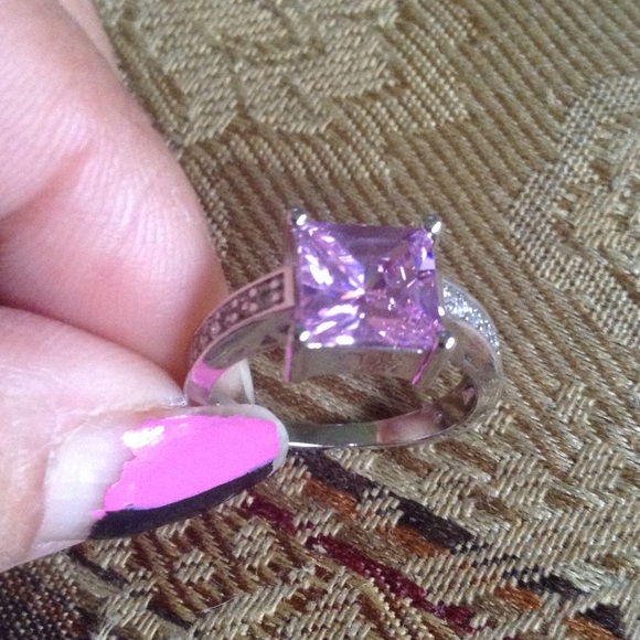 Jewelry - Pink topaz square CZ 925 SS