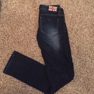 Dark wash skinny jeans