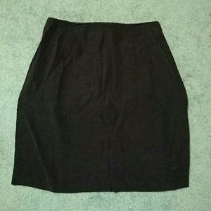 High waisted black mini skirt