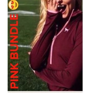VS Pink/Maroon Half Zip and Panty Bundle