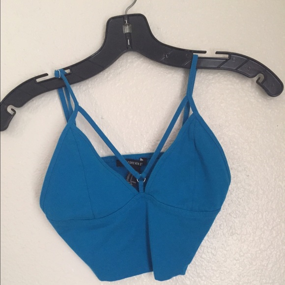 Blue crop top