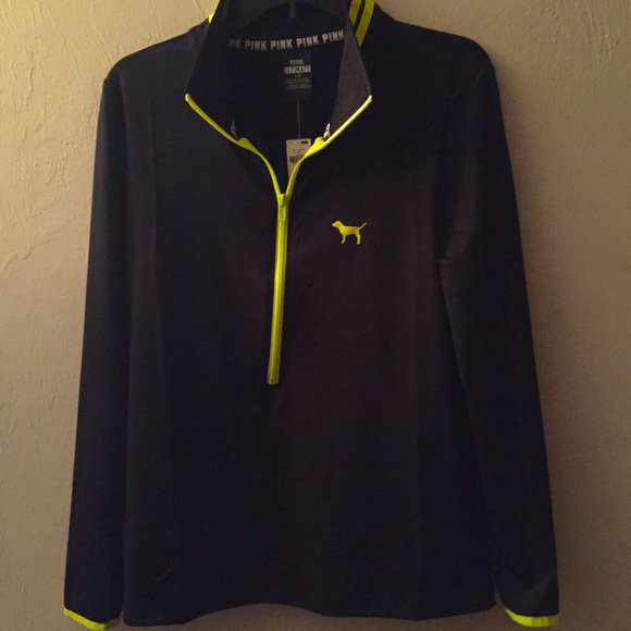 Black and Neon Green Victoria's Secret Half zip