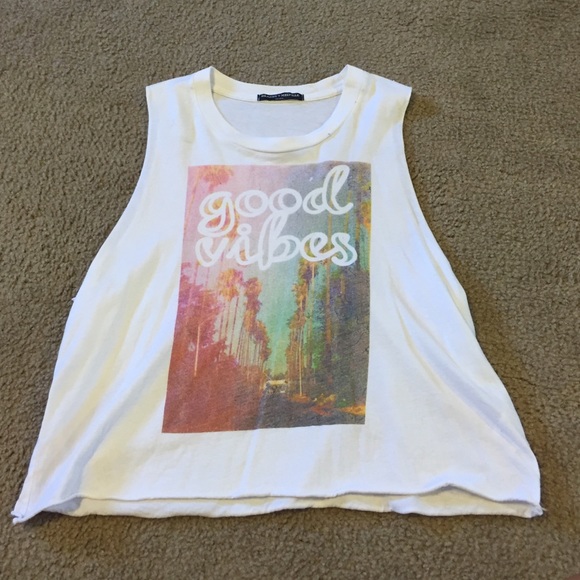 Brandy Melville "Good Vibes" muscle tee