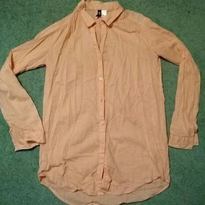 Orange button up blouse