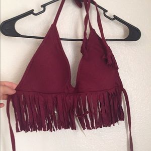 Maroon hippie halter top