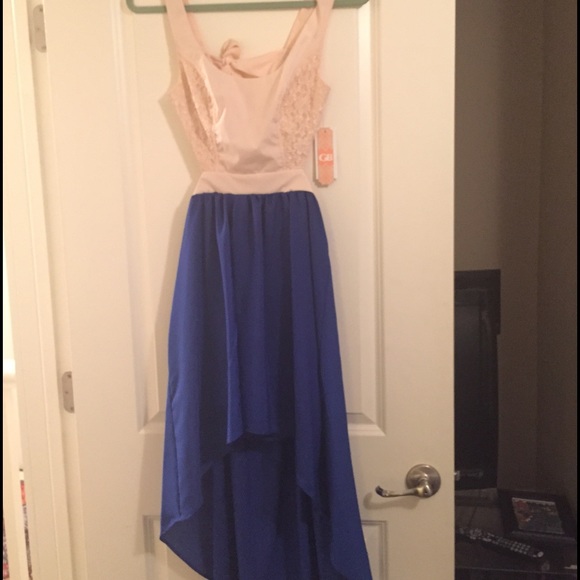 High-Lo pink & blue dress