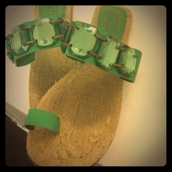 Michael Kors green sandals