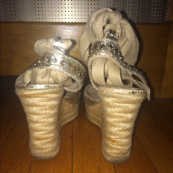 Metallic gold studded espadrilles - Picture 2 of 4