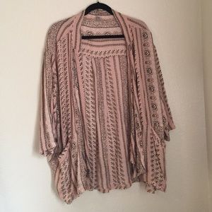 Pink and black kimono