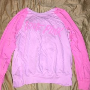 PINK crew neck and grey zip up bundle