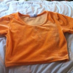 orange velvet Velma crop tee