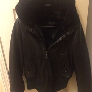Black leather baby phat jacket