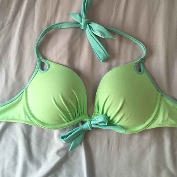 Victoria secret lime green halter bikini top