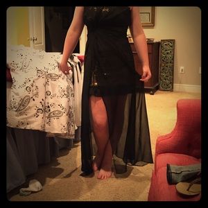 Black Party Dress with Gold Under Layer ❤️❤️❤️