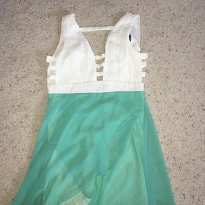 NEW!! White/teal summer dress