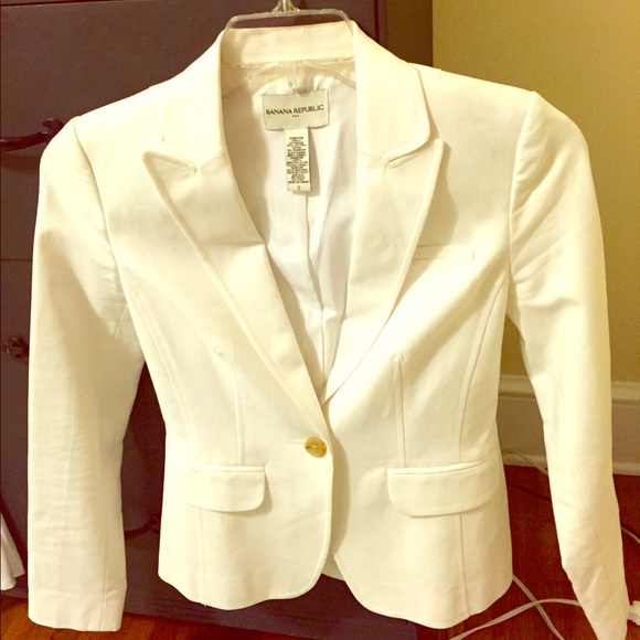 Banana Republic Size 2 White Blazer