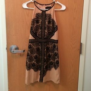 Dressforum nude/beige and black lace dress