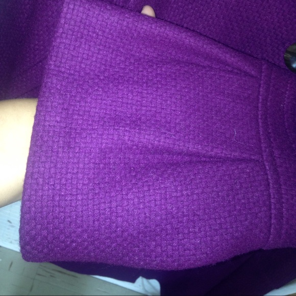 Wool texture winter coat. Plum color - Picture 3 of 3