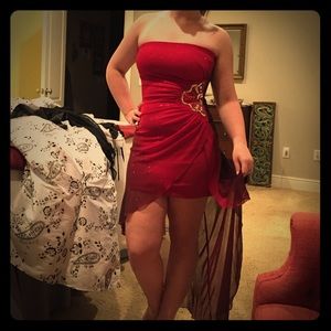 Hi-Low Red Cocktail Dress
