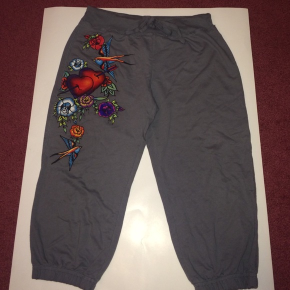 Grey Crop Sweat Pants