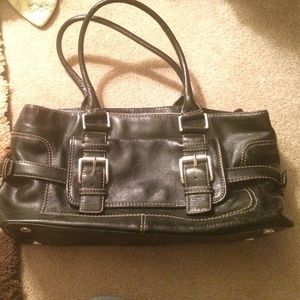 Michael Kors black leather bag.