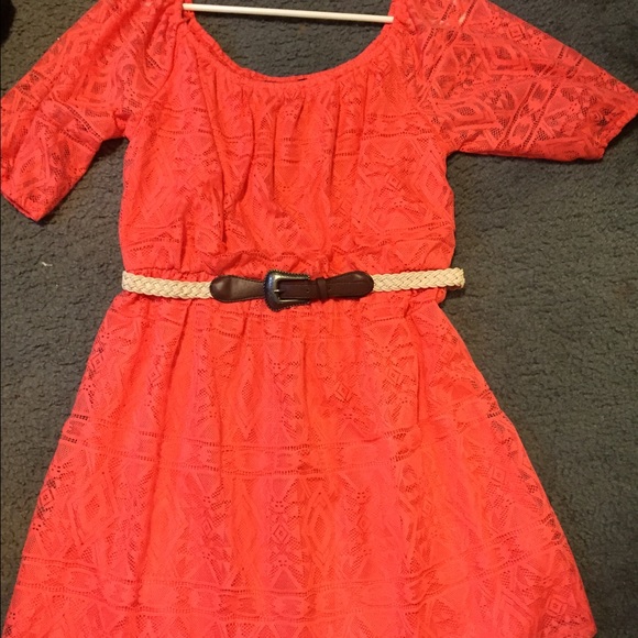 Peach-ish tribal dress with belt - Picture 1 of 1