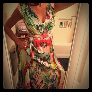 retro boho chic floor length dress