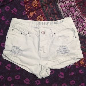 White denim shorts