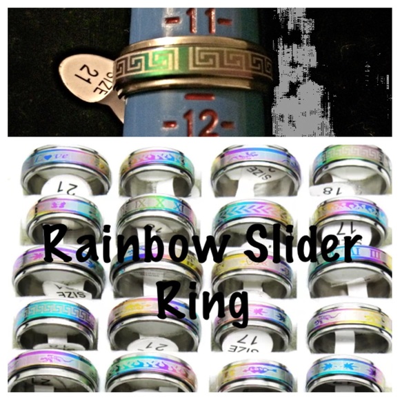 Stainless Steel Rainbow Slider Ring. NWT - Picture 1 of 1