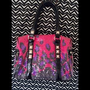 Betsey Johnson Climbing Cheetah Duffle - Pink