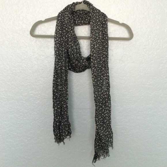 Black Floral Summer Scarf